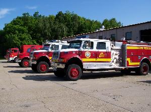 Bild: Fahrzeugpark der amerikanischen Feuerwehr am Standort Sembach