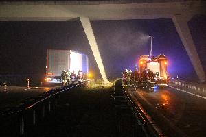 Bild: Einsatz der Feuerwehr auf der Autobahn A1